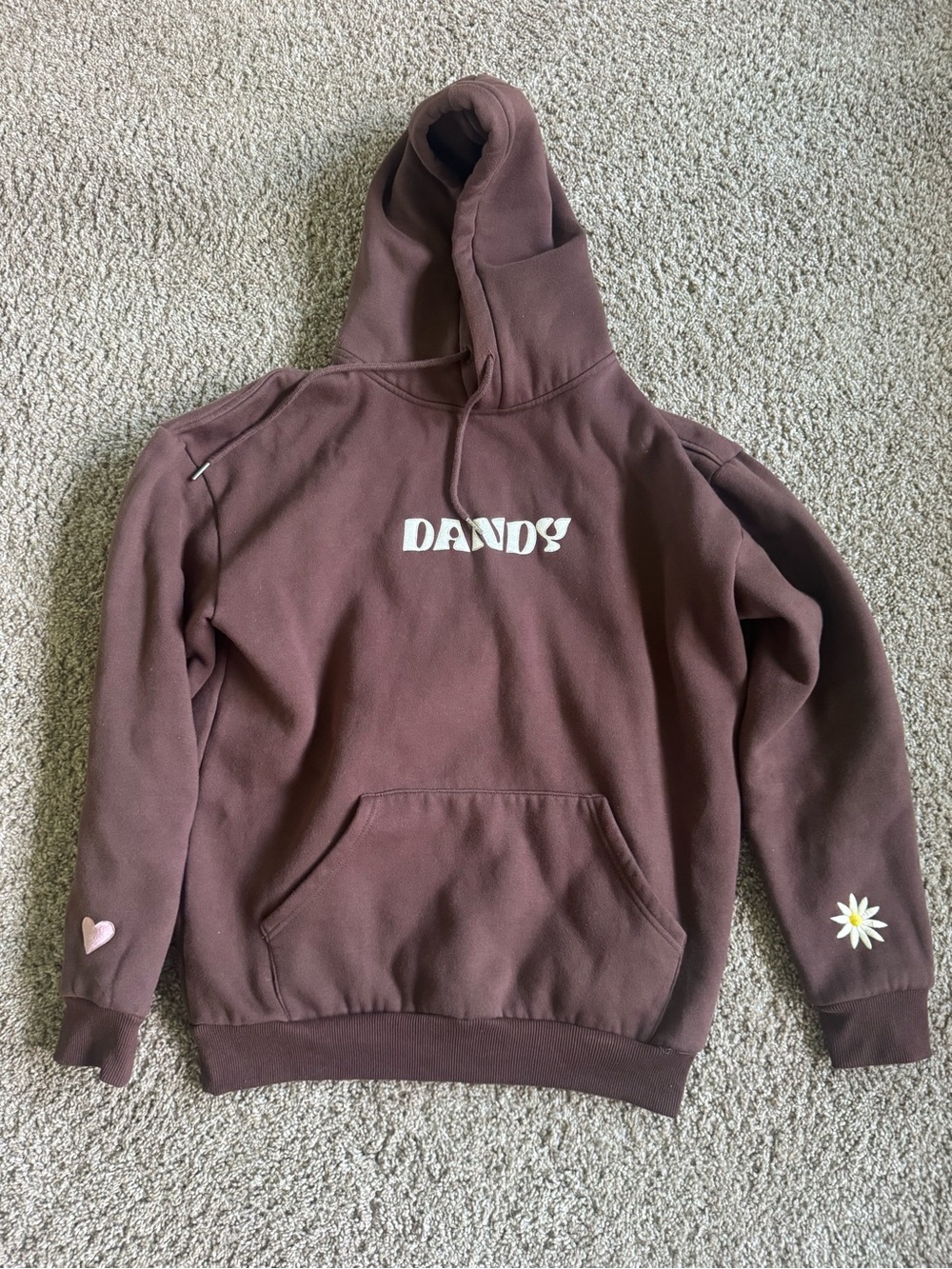 Women's Brown Hooded Pullover Sweatshirt